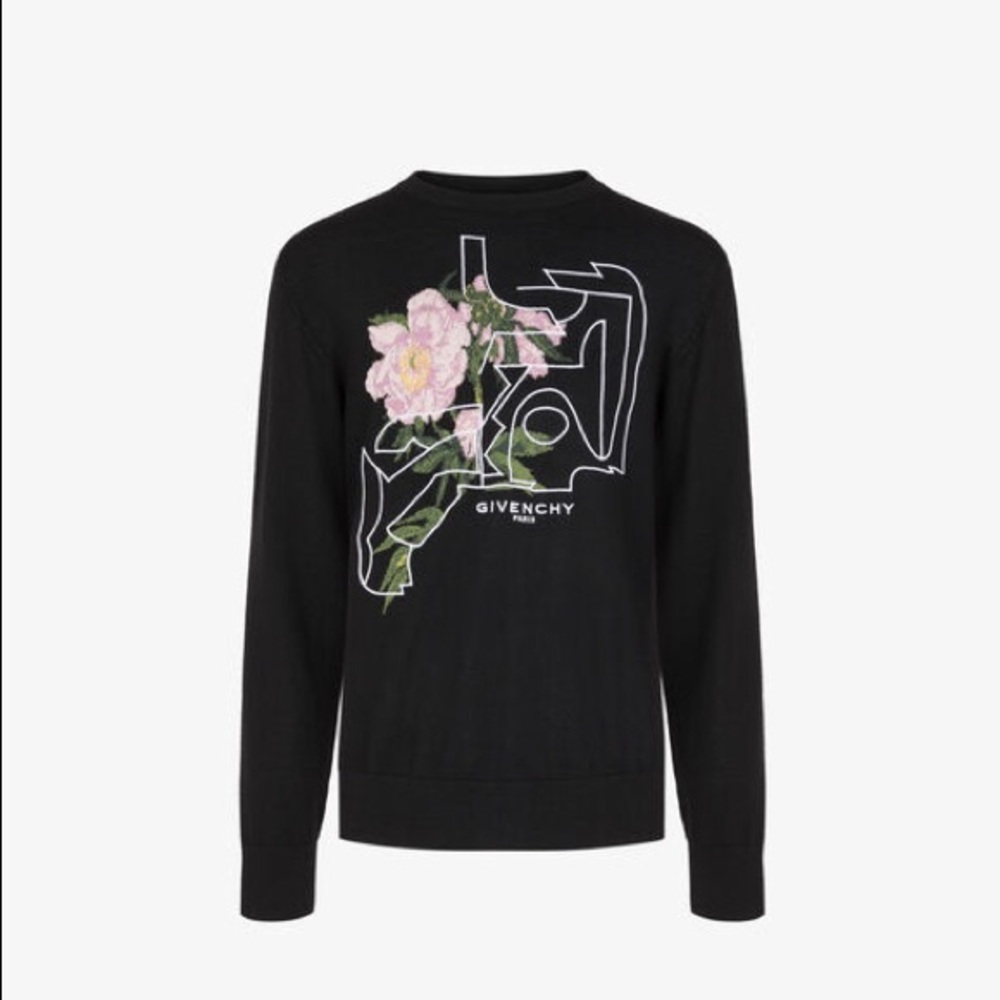 Givenchy embroidered peony floral Jacquard Sweater